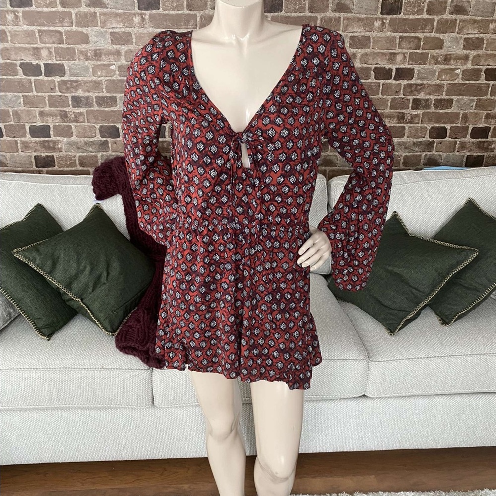 Romper with bell sleeves